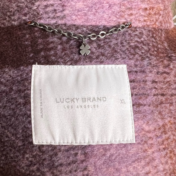 Lucky Brand Oversized Plaid Shirt Jacket Rust/Pink, NWT, Button Down Multi Sizes - Picture 8 of 11